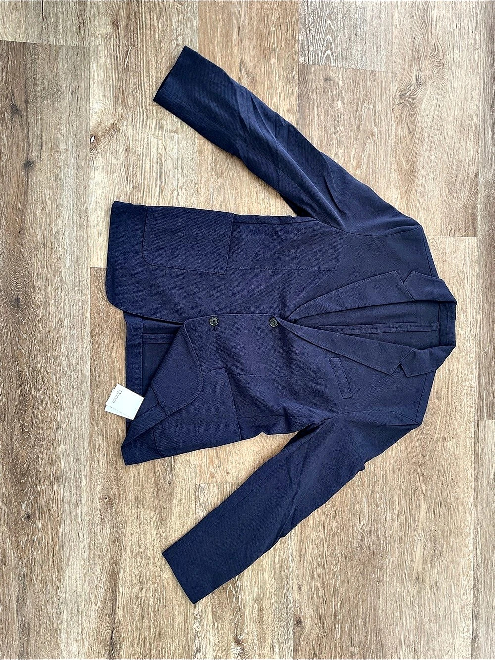 Quince Cotton Pique Knit Blazer men Blue NWT